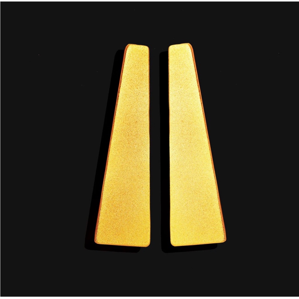 Elegant Gold Plated Obelisk Earrings